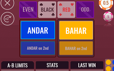 Make your first Andar/Bahar bet